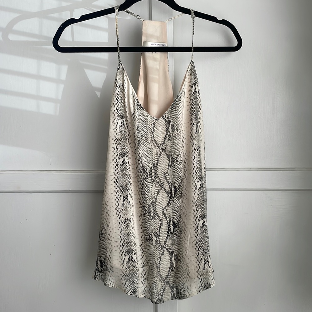 LAVENDER BROWN Silky Snake Neutral Racerback Cami
